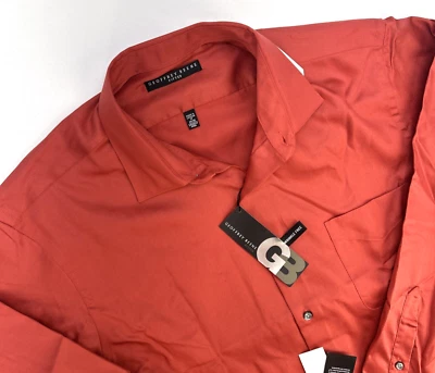 Geoffrey Beene Fitted Button Up Long Sleeve Shirt Men 17 34-35 Rust NWT $52.50 - Image 1 of 4