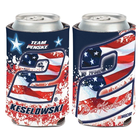 Brad Keselowski 2018 Wincraft #2 Team Penske Patriotic Can Coolie FREE SHIP! Cover