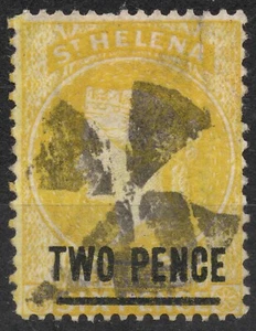 SG22 Sn: #26 d 1876 ST HELENA Reina Victoria sobrecargado, marca de agua CC (1864-1880) - Imagen 1 de 2