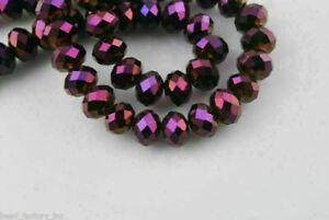 73Colors 4x3mm 100Pcs Faceted Glass Loose Beads Spacer Rondelle Finding DIY
