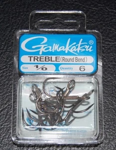 Gamakatsu 47111 Round Bend Bronze Treble Hooks - Size 1/0 Super Sharp - Picture 1 of 2