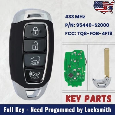 Mando a distancia Smart Keyless Proxmity 95440-S2000 para Hyundai Santa Fe 2019 2020 Foto 1 de 4