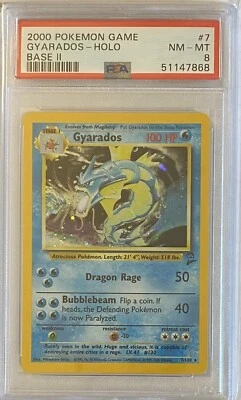 2000 POKEMON GAME - GYARADOS - HOLO #7 - PSA 8 - NM-MT - Image 1 of 2