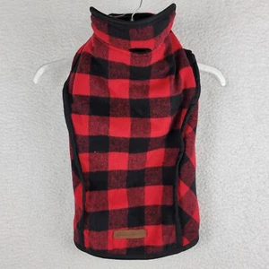 Eddie Bauer Cappotto per Cani Giacca Foderato in Pile Grande Rosso Nero Check Bufalo Plaid - Foto 1 di 7