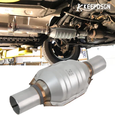 2 inch Inlet/Out Universal Catalytic Converter High Flow Stainless Steel Weld-On - Image 1 of 4