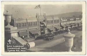 1930 Tijuana, México - FOTO REAL escena callejera, hotel, autos antiguos - postal - Imagen 1 de 2