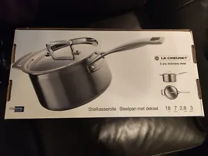 BNIB Le Creuset 3-ply Stainless Steel 18cm 3.0L Casserole Saucepan (RRP £165) - Picture 1 of 2