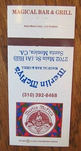 WIZARD ON MATCHBOOK MATCHCOVER: MERLIN McFLY'S (SANTA MONICA, CALIFORNIA) -E5 - Picture 1 of 1
