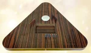 Unique 15” Triangular Wooden Cribbage Board w/ Metal Pegs, Brass Color Siding - Picture 1 of 18