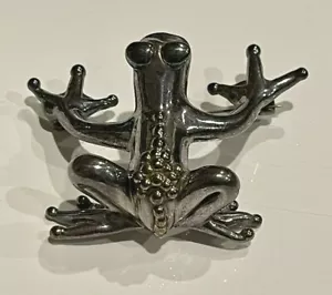 Vintage Sterling Silver 925 - Tree Frog Brooch Pin - Designer Signed JE - Picture 1 of 11