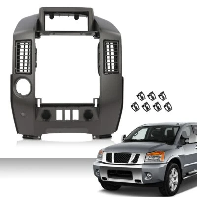 Fit For 04-06 Nissan Titan Armada Center Dash Radio AC Bezel W/o Speaker Gray Foto 1 de 4