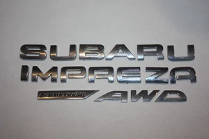 2008 2009 2010 2011 SUBARU IMPREZA SEDAN AWD REAR TRUNK LID EMBLEM SET CHROME - Bild 1 von 1