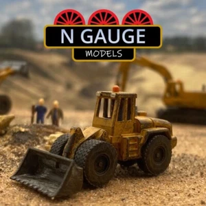 PAINTED -N Scale Gauge Wheel Loader 'Lowered' 1:148 (Excavator dozer 1:160) - Picture 1 of 2