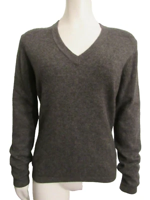 Suéter PRESWICK & MOORE 100 % Cachemira Gris Oscuro Cuello en V Manga Larga S Pequeño Foto 1 de 4