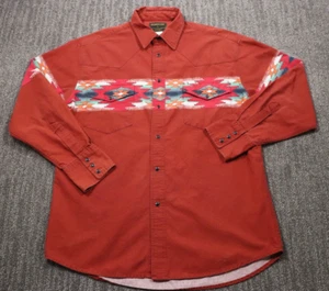 VTG 90s Rustler Pearl Snap Long-Sleeve Shirt Men Large Southwestern Print Aztec - Picture 1 of 13