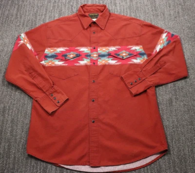VTG 90s Rustler Pearl Snap Long-Sleeve Shirt Men Large Southwestern Print Aztec - Image 1 of 4