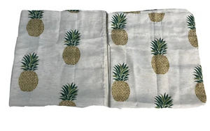 Pineapple Curtains 2-PANEL Total: 54x31 Small Window Cafe Curtains NEW Linen/Pol - Picture 1 of 12