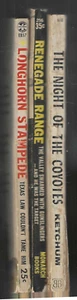 Philip Ketchum lot 3 PB old pulp Western cowboy Longhorn Stampede Renegade Range - Imagen 1 de 5