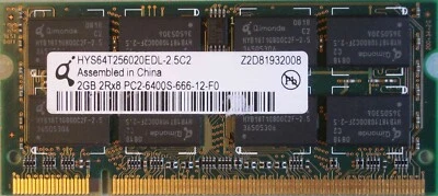 Qimonda 4GB (2x2GB) 2Rx8 PC2-6400S-666-12-F0 - Bild 1 von 4