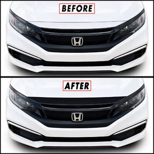 Delete Blackout Decal Overlay for 2016-21 Honda Civic Front Bumper Hood - Foto 1 di 5