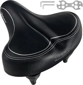 Bikeroo Wide Cruiser Saddle - Comfort Seat Fits Indoor & Outdoor Bicycles - Picture 1 of 9