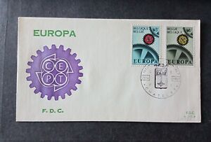 SOBRE PRIMER DIA FDC BÉLGICA 1967 EUROPA CEPT. 