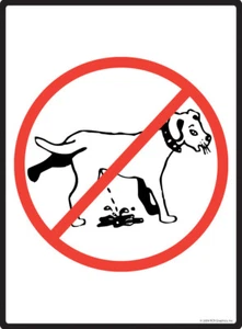 No Dog Peeing - No Dog Pee Exterior Rustproof Aluminum Sign - 9" x 12" - Picture 1 of 2
