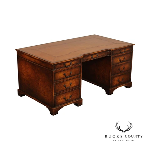 Theodore Alexander Executive Pedestal Writing Desk Cover
