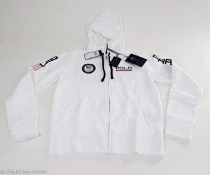 Polo Ralph Lauren Long Sleeve Hoodie Sweatshirt M cotton women white Olympics - Picture 1 of 3