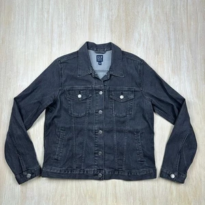 Chaqueta vaquera de camionero atemporal versátil de mezclilla clásica lavada gris hueca para mujer grande - Imagen 1 de 14
