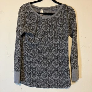 no boundaries grau Gothic Design Print XL Damen Longsleeve grau grau - Bild 1 von 6