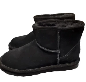 Bearpaw Women's Size 10 Alyssa Slip-on Suede Winter Ankle Boot Black - NEW - Picture 1 of 4