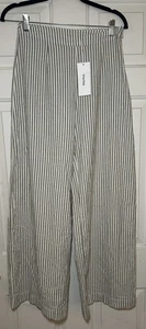 Rhythm Valley gestreifte Baumwollhose weites Bein Größe 6 neu mit Etikett - Bild 1 von 5