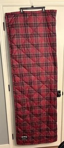 Eddie Bauer Goose Down Red/Brown Plaid Throw Blanket Reversible 50 X 72 - Picture 1 of 5