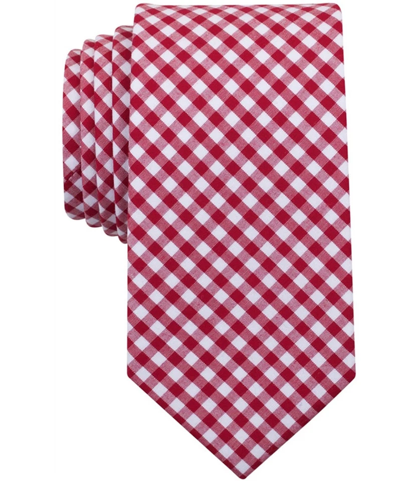 Corbata autoatada a cuadros troy bar III para hombre, roja, clásica (57 a 59 pulgadas) Foto 1 de 1