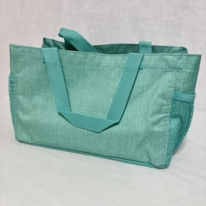 Thirty One All-in Organizer Beuteltasche klein 12 x 8 x 6 türkis grün Schraffur - Bild 1 von 6