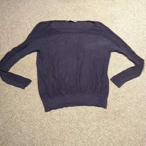 Athleta Carrillo Sweater Womens XL Gray Pointelle Linen Blend Lightweight Beachy - Picture 1 of 7