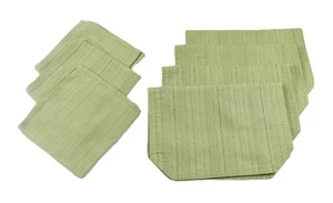 VINTAGE HAND MADE AVOCADO  4 PLACE MATS 17.75" X 12.5" & 3 NAPKINS 16" X 16" - Picture 1 of 6