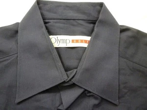 Olymp Golf 320 64 18 Camicia Maniche Lunghe 41 Scuro Tinta Unita Confine #E7912 - Foto 1 di 1
