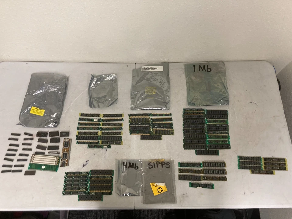 Lote de memoria rara Sipp 30 pines 1 MB Vintage RAM 9 chips -8 -80 Foto 1 de 4