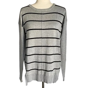 FOREVER 21 Gray and Black Stripe Comfy Oversized Tunic Sweater Size Medium - Picture 1 of 8
