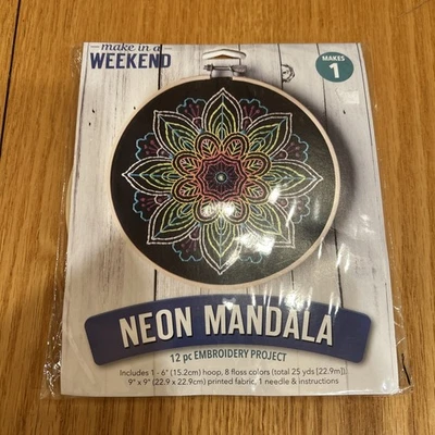 Kit de ponto cruz mandala neon Leisure Arts (4) - Imagem 1 de 3