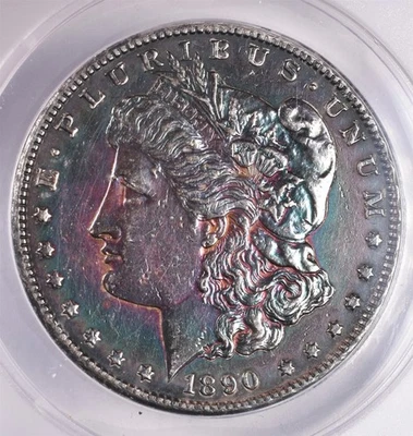 1890-S Morgan Silver Dollar - ANACS AU58 Details  - Image 1 of 3