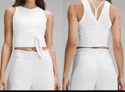 Camiseta sin mangas Lululemon It's a Tie para mujer. Blanco. Talla 8. Nuevo con etiquetas. Foto 1 de 4