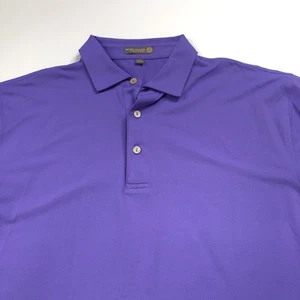 Peter Millar SUMMER COMFORT Large Golf SS Stretch Button Polo Shirt Purple MINT - Picture 1 of 7