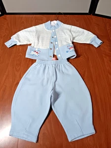 Vintage Baby DIOR Embroidered Scottie Dog Button Up and Pants 12 Months - Picture 1 of 23