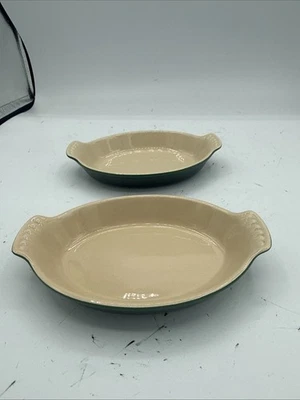 LE CREUSET Cerise Petite Mini Au Gratin Baking Casserole Dishes 6 oz Set of 2 - Image 1 of 4