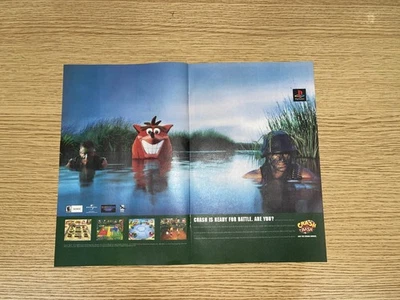Arte publicitario/póster impreso Crash Bash Sony PlayStation PS1 Crash Bandicoot 13x10 pulgadas Foto 1 de 4