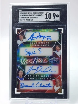 ALEX MORGAN TRINITY RODMAN 2024 LEAF METAL WOMEN OF SPORT AUTO 1/1 SGC 9 Q2527 - Image 1 of 2