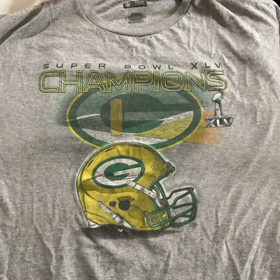 Ropa del equipo NFL Green Bay Packers Superbowl XLV Champions Camiseta XXL/2XL Gris Foto 1 de 4